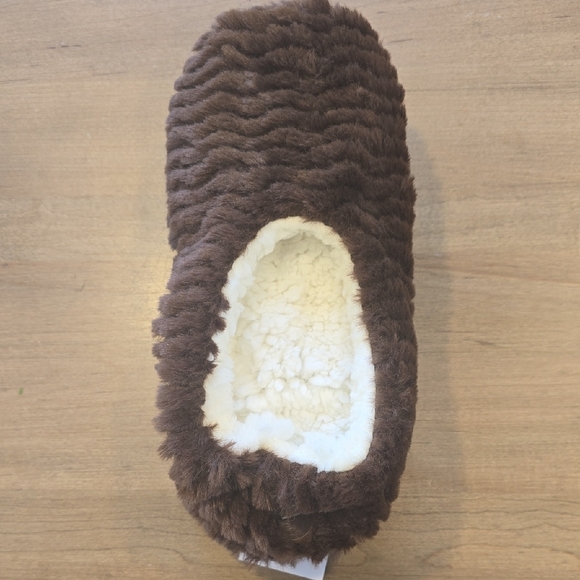 Auden Faux-Fur Slipper Socks in Brown Size M/L 8-10 - Picture 1 of 5